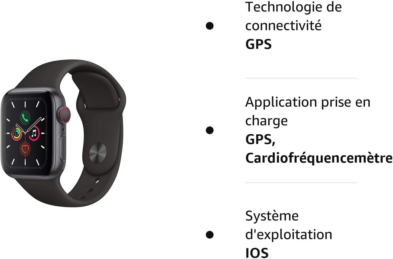 Apple Watch Series 3 (GPS, 42 mm) Space Gray -  Boîtier En Aluminium