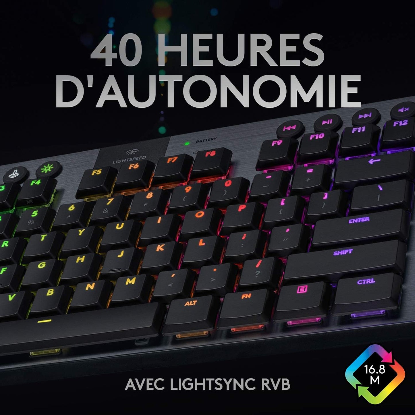 Logitech G915 TKL Clavier gaming mécanique RVB sans fil LIGHTSPEED