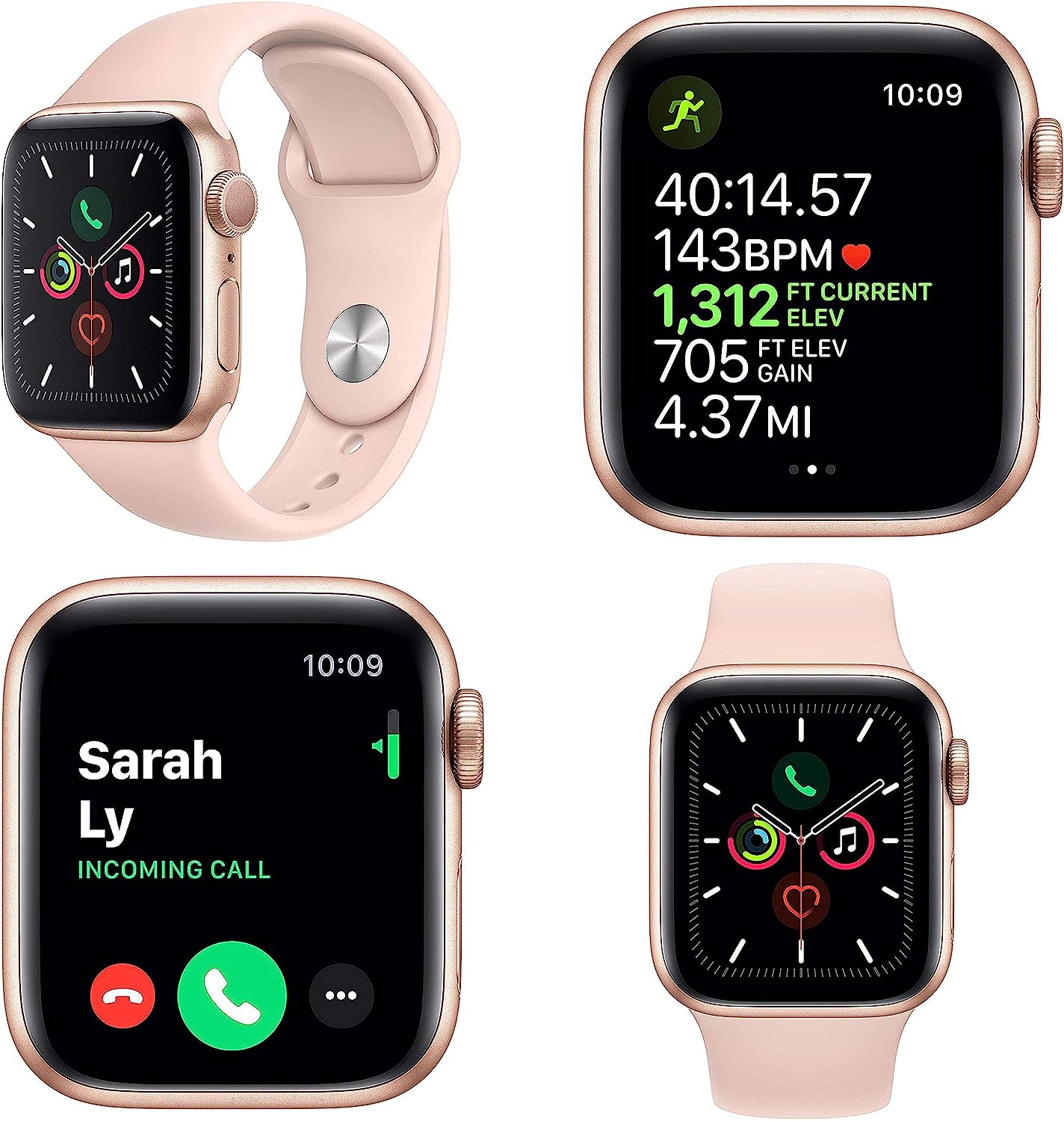 Apple Watch Series 4 (GPS, 40 mm) – Boîtier en Aluminium Doré - Bracelet Rose RA