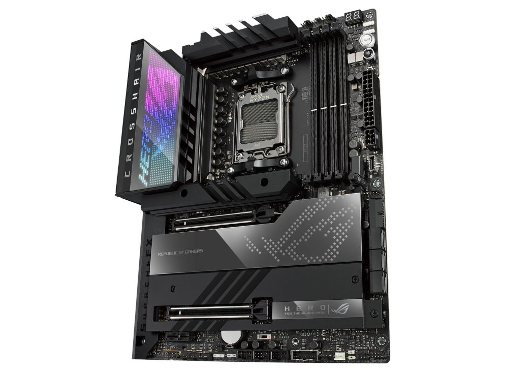 ASUS ROG Crosshair X670E Hero AMD AM5 Ryzen™ Desktop 9000 8000 & 7000 8 + 2 Power Stages - PCIe® 5.0-  DDR5 - 5X M.2 Slots - USB 3.2 Gen 2x2 Quick Charge 4+ USB4® -  Wi-Fi 6E