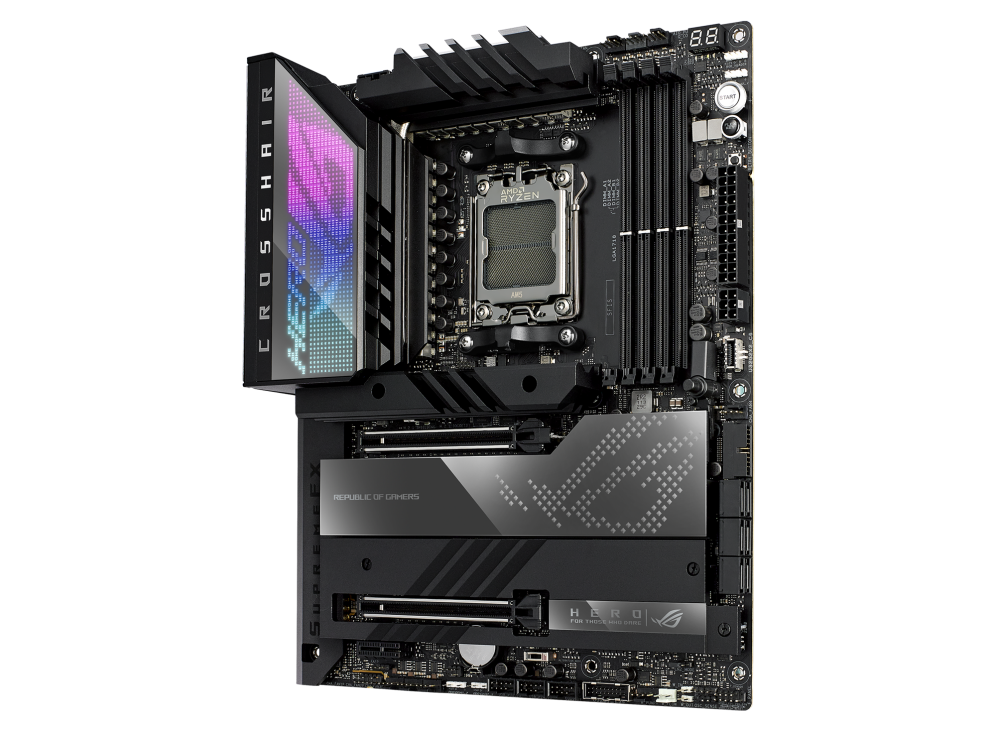 ASUS ROG Crosshair X670E Hero AMD AM5 Ryzen™ Desktop 9000 8000 & 7000 8 + 2 Power Stages - PCIe® 5.0-  DDR5 - 5X M.2 Slots - USB 3.2 Gen 2x2 Quick Charge 4+ USB4® -  Wi-Fi 6E