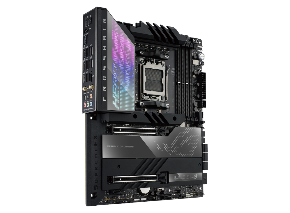 ASUS ROG Crosshair X670E Hero AMD AM5 Ryzen™ Desktop 9000 8000 & 7000 8 + 2 Power Stages - PCIe® 5.0-  DDR5 - 5X M.2 Slots - USB 3.2 Gen 2x2 Quick Charge 4+ USB4® -  Wi-Fi 6E