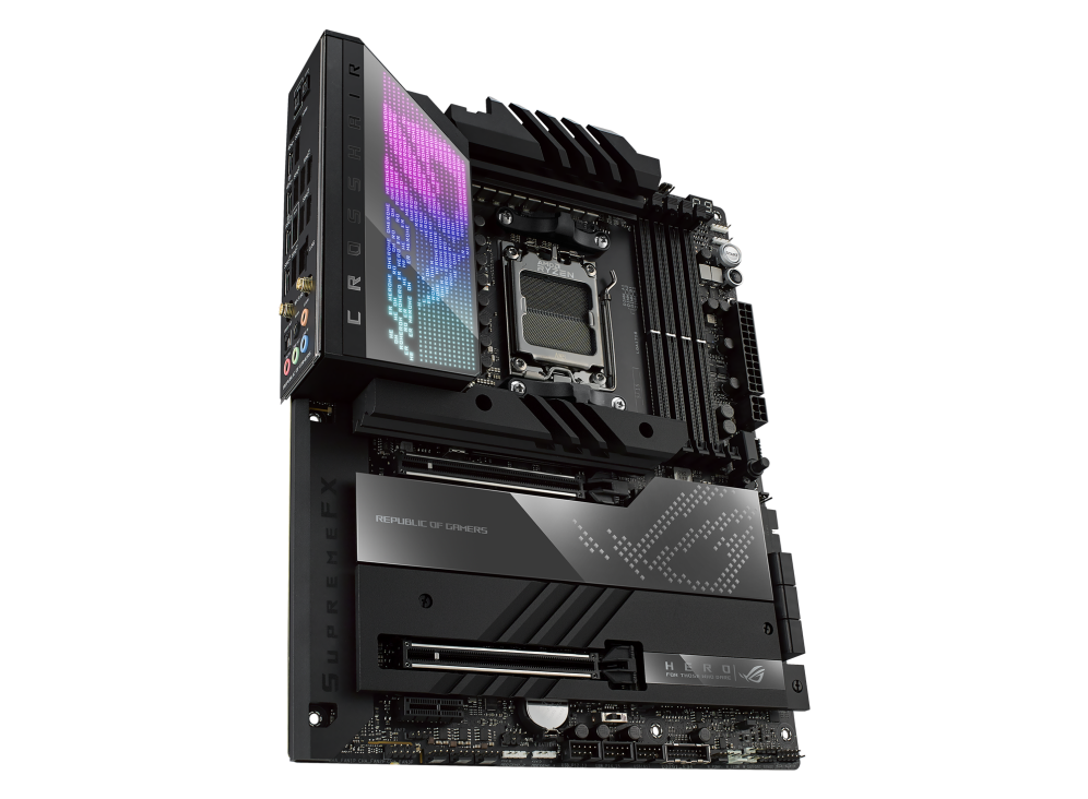 ASUS ROG Crosshair X670E Hero AMD AM5 Ryzen™ Desktop 9000 8000 & 7000 8 + 2 Power Stages - PCIe® 5.0-  DDR5 - 5X M.2 Slots - USB 3.2 Gen 2x2 Quick Charge 4+ USB4® -  Wi-Fi 6E