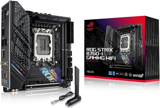 ASUS ROG Strix B760-I Gaming WiFi Carte mère Intel (13e et 12e générations) LGA 1700 Mini-ITX- 8 + 1 Niveaux d'alimentation -DDR5- PCIe 5.0 -2 x M.2 -WiFi 6E -USB