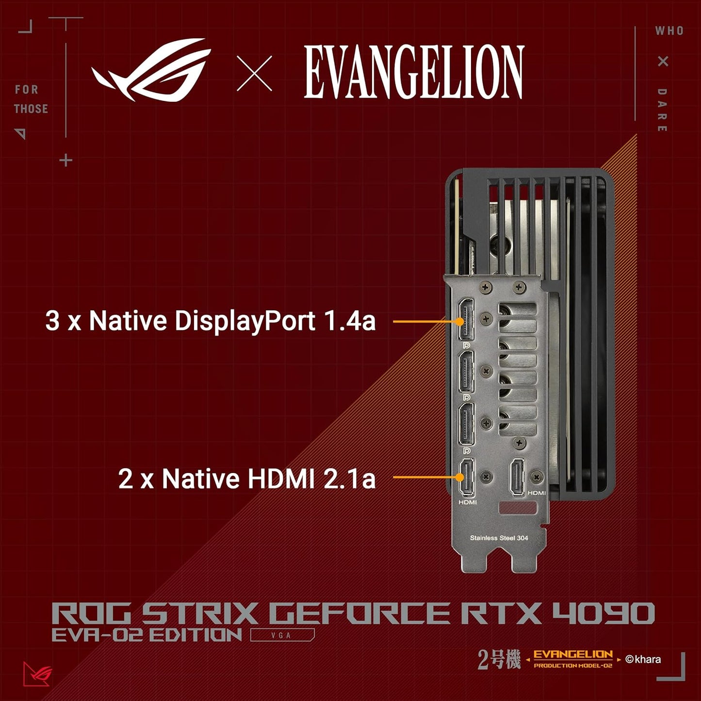 ROG Strix GeForce RTX 4090 24GB GDDR6X OC EVA-02 Édition EVANGELION Limitée