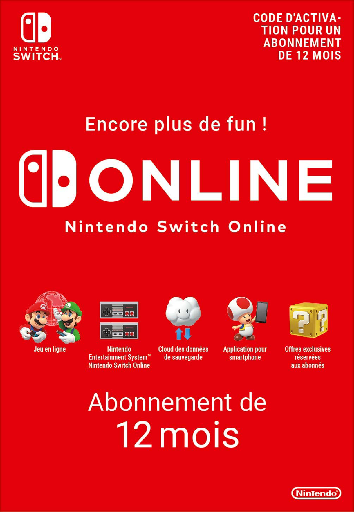 Nintendo Switch – Modèle OLED Super Mario Bros: Wonder & 12 mois Nintendo Switch Online