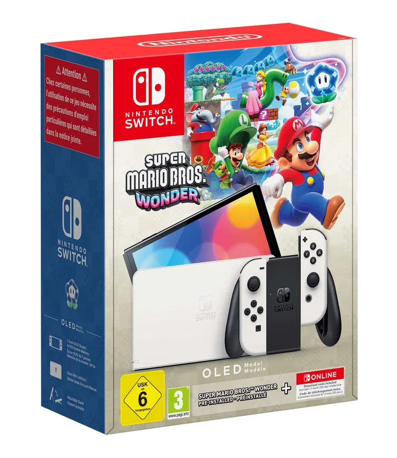 Nintendo Switch – Modèle OLED Super Mario Bros: Wonder & 12 mois Nintendo Switch Online