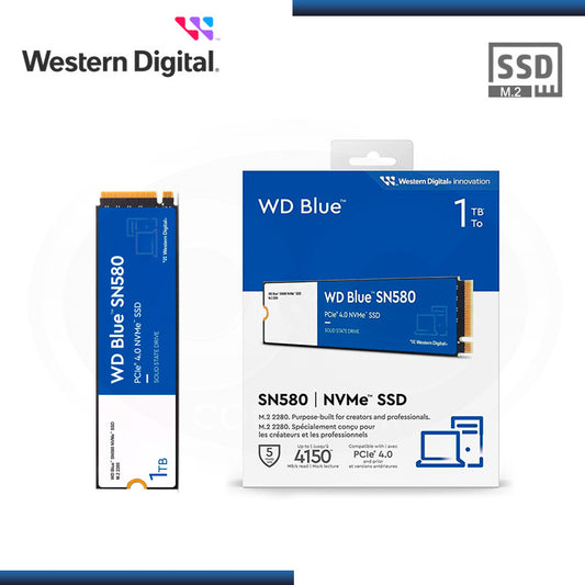 Western Digital Blue WD SN580 NVMe 1 To PCIe 4.0 4150 Mo/s SSD Gen 4 x4