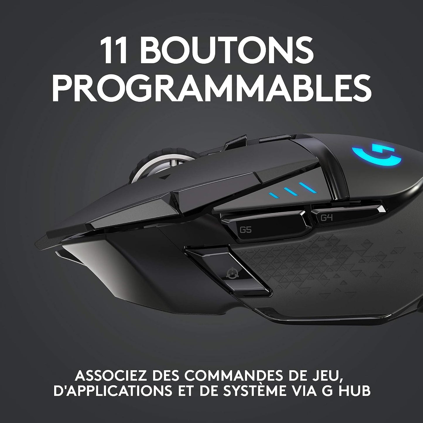 Logitech G502 LIGHTSPEED Souris Gamer sans Fil 25 600 PPP RGB 11 Boutons Programmables